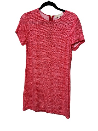 Abito Michael Kors taglia Pet. Cerniera posteriore oro manica corta arancione e bianca media