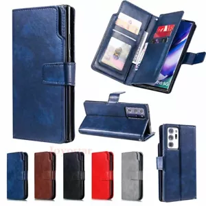 For Samsung S21 Plus S20 S10 S9 S8 Note 20 Wallet Card Holder Leather Case Cover - Picture 1 of 38