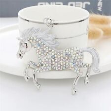 White Horse Crystal Rhinestone Keychain Pendant