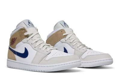 Nike Air Jordan 1 Mid Blanco Caqui Azul Vacío DO6726-100 Foto 1 de 3