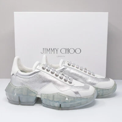 Jimmy Choo Diamond Metallic Chunky Leather Women's Sneakers | Multiple Sizes - Image 1 of 4
