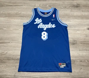 Kobe Bryant #8 Los Angeles Lakers NBA Nike Blue Script Swingman Jersey Youth XL - Picture 1 of 8