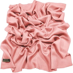 Chal con flecos nepaleses rosa rosa liso estola ropa pashmina CJ NUEVO - Imagen 1 de 11