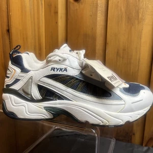 Vintage Ryka Perpetua E.T.S. Sneaker Damen 8,5 M Weiß Navy Chunky Y2K Retro Neu aus altem Lagerbestand - Bild 1 von 10