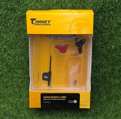 Timney Alpha Competition Series Trigger  3lb Pull, Red - Alpha Glock Gens 3 & 4 - Image 1 of 4