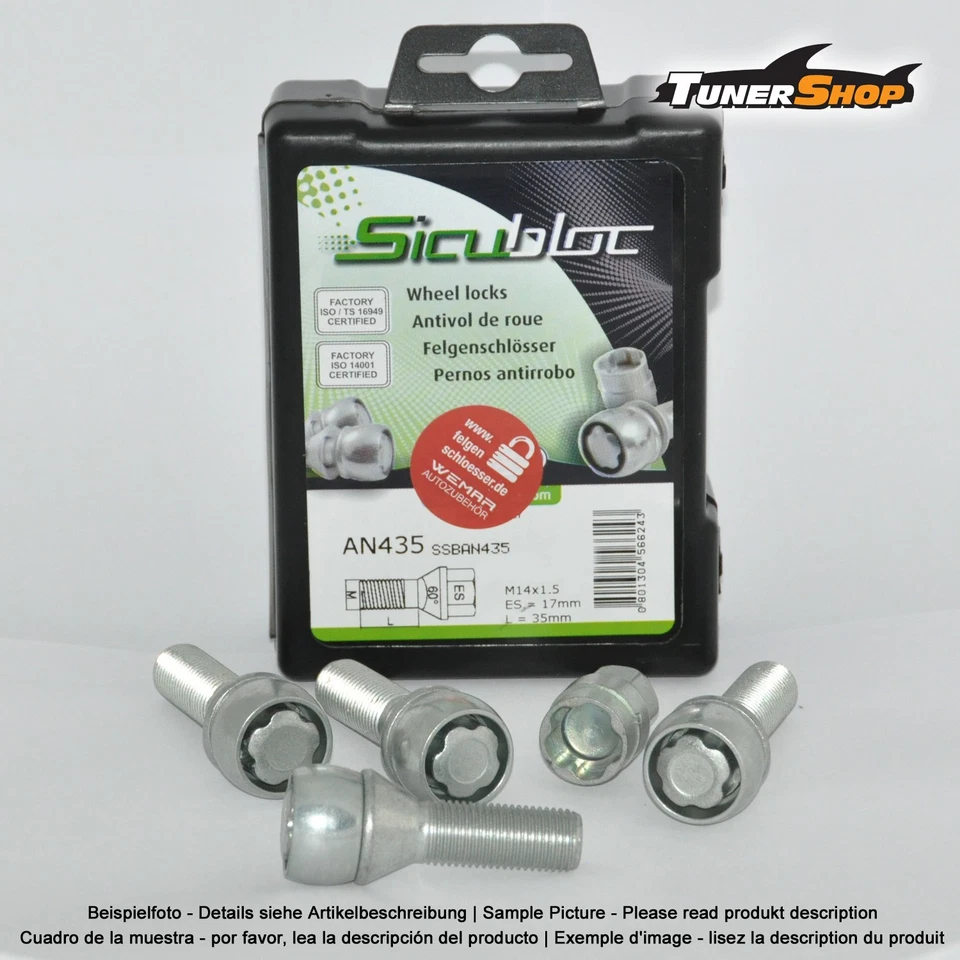 Cerraduras de rueda extendidas cónicas M12x1,25 40 mm para Nissan 100 NX 200 SX 280 ZXZXT 30 Foto 1 de 1