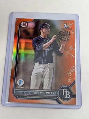 Ryan Cermak 2022 Bowman Chrome 1st #BD-81 Orange Rookie Rc #/25 SSP 1st Edition - Image 1 of 2