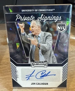 Jim Calhoun 2024-25 Panini UCONN Cracked Ice Private Signings Auto #d /99 - Imagen 1 de 2