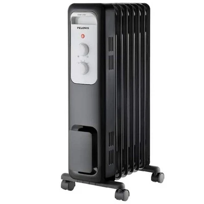 Pelonis 1500W Oil-Filled Radiant Electric Space Heater with Thermostat - HO-0279