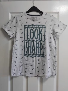 Boys TU light grey shark patterned top, 14 years - Picture 1 of 6