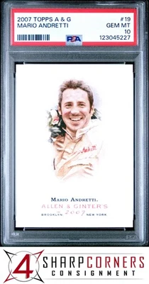 2007 TOPPS ALLEN & GINTER #19 MARIO ANDRETTI HOF PSA 10 - Image 1 of 2