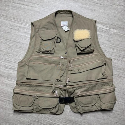Chaleco de Pesca Columbia Años 90 De Colección Para Hombre M Beige COMO NUEVO Foto 1 de 4