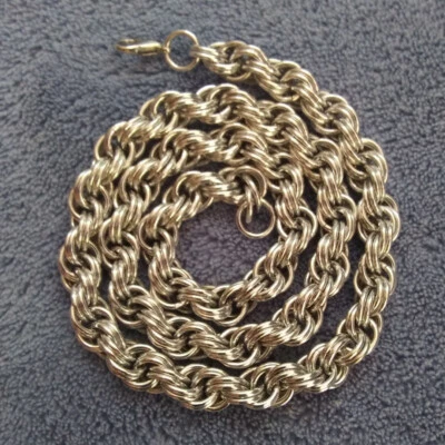 Collar de malla doble espiral calibre 18 hecho a mano Foto 1 de 4