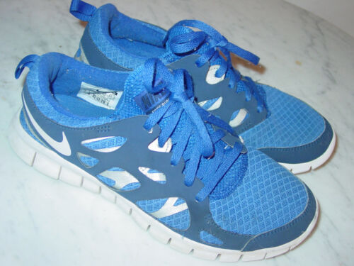 2011 Nike Free Run+ 2 Bright Blue/White/Metallic Silver Youth Shoes! Size 6.5Y 