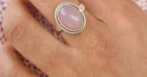 Rose Quartz Ring-Handmade Silver Ring-925 Sterling Silver Ring-Oval Rose Quartz