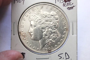 1904 STRONG BREAST FEATHERS UNC+++ MORGAN SILVER DOLLAR - Picture 1 of 2