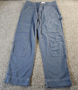 Old Navy Women High Rise Blue Gray Carpenter Pants Jeans 12 Utility Straight - Picture 1 of 9
