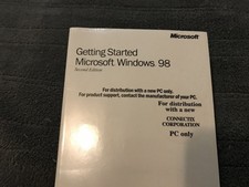 Brand New Microsoft Windows 98 Second Edition Key & Manual ONLY NO CD-ROM