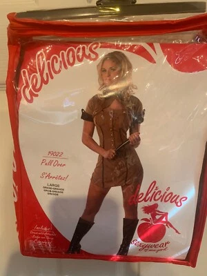 Nuevo Disfraz de policía de oficial de policía del sheriff para adulto talla L Vestido Insignia encogida de hombros Foto 1 de 4