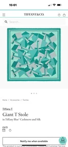 Tiffany Giant ‘T’ Stole - Picture 1 of 3