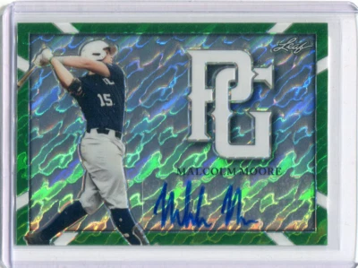 2021 Leaf Perfect Game Showcase Green Marble Proof Malcolm Moore Auto 1/1 - Image 1 of 2