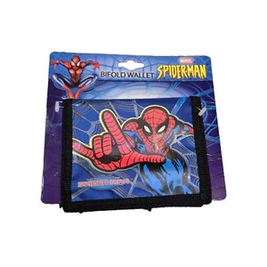Vintage Spider-Man Kids Wallet Spiderman Marvel Billfold Nylon Bifold BLACK 2003 - Picture 1 of 4