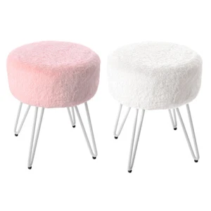 Faux Fur Padded Cushion Piano Seat ​Vanity Footstool Stool Dressing Table Seat - Picture 1 of 14