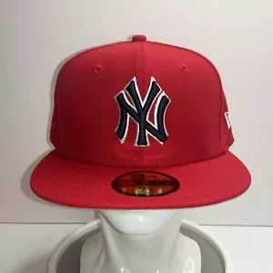 New Era New York Yankees Red MLB Fitted Hat Cap 7 3/8 Limp Bizkit Nookie - Picture 1 of 10
