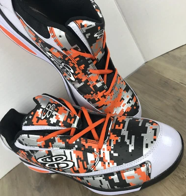 Мужские металлические бейсбольные бутсы Boombah ~ цифровой камуфляж черный оранжевый ~ США 14 - Изображение 1 из 4