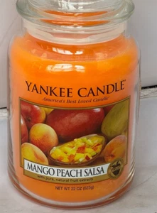 YANKEE CANDLE - MANGO PEACH SALSA - LARGE JAR 22OZ - FREE SHIPPING NEW - Picture 1 of 4