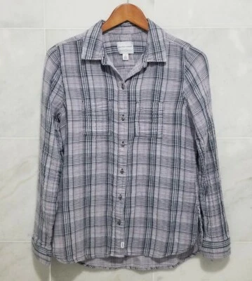 Camisa Melrose & Market Púrpura a Cuadros Botón Manga Larga Algodón Xs Foto 1 de 4