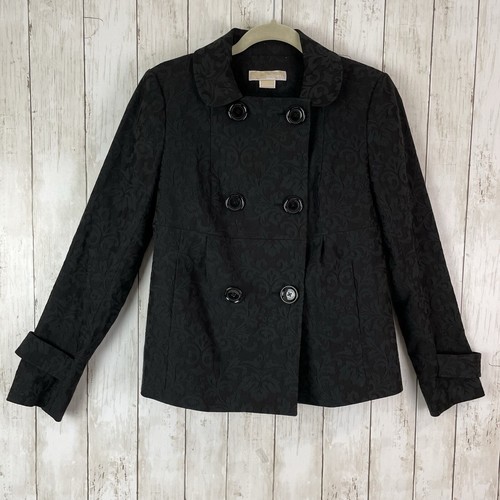 Giacca Michael Kors jacquard nera donna M blazer doppiopetto