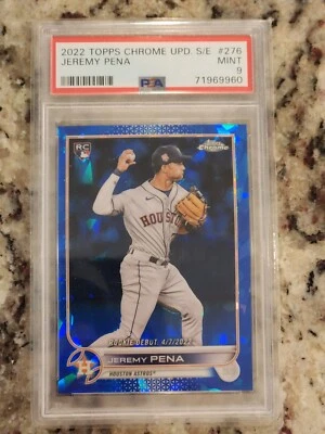 2022 Topps Chrome Update Sapphire Jeremy Pena PSA 9 Rookie Debut RC #276 - Image 1 of 2