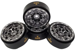 NEW NHX 1.0 8H Alum Beadlock Wheel Rim Ti Color (4) w/Weight SCX24 FREE US SHIP - Picture 1 of 7