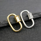 925 Sterling Silver CZ Oval Carabiner Screw Clasp Lock DIY Jewelry Finding fashi