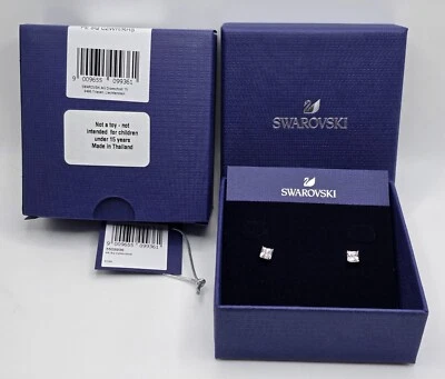 Pendientes Swarovski 5509936 PE SQ CZWH/RHS Atractivos Corte Cuadrado Blanco Rodio Foto 1 de 4