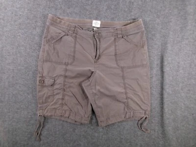 St Johns Bay Cargo Shorts Women 18 Brown Hiking Camping Drawstring Lightweight - Image 1 of 4