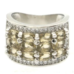 Romantic Smoky Topaz White CZ Jewelry For Woman's Silver Rings 7.0 - Bild 1 von 3