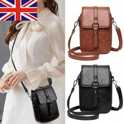 Women Mobile Phone Bag Leather Cross-body Mini Purse Shoulder Pouch Wallet UK - Image 1 of 4