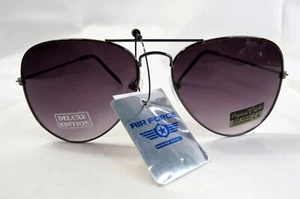 Air Force Aviator Sunglasses Unisex Aviators Mirrored Lens UV 400 - Picture 1 of 3