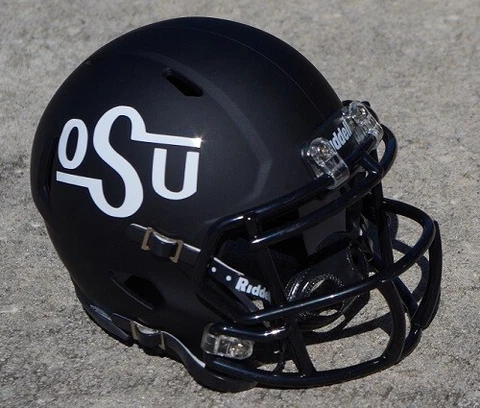 OKLAHOMA STATE COWBOYS 2016 THROWBACK BLACK MATTE FOOTBALL MINI HELMET Cover