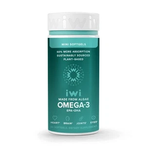 Iwi Life Omega 3 Mini Supports Whole Body Health 60 ct Soft Gels Pack of 2 - Picture 1 of 1