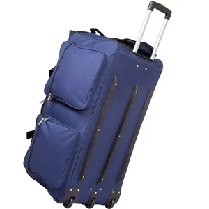 XXL Reisetasche Trolleytasche Blau Teleskopgriff 3 Laufrollen Aufsatztaschen - Bild 1 von 7