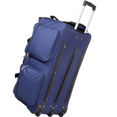 XXL Reisetasche Trolleytasche Blau Teleskopgriff 3 Laufrollen Aufsatztaschen - Bild 1 von 4