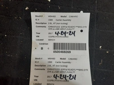 Differential Carrier Assembly Fits 2017 Chevrolet Camaro 2.0L AT Non-Locking — 第 1/4 张图片