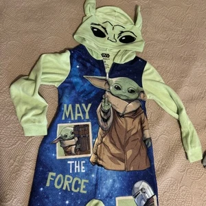 Star Wars Yoda Youth Boys Hooded Union Suit Pajamas 8 - Picture 1 of 4
