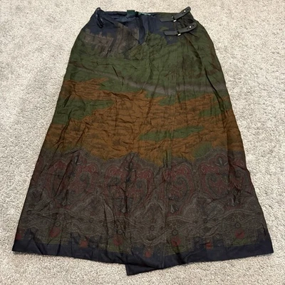 VINTAGE Lauren Ralph Lauren Oxfordshire Castle Country Wrap Skirt Size 8p Wool - Image 1 of 4