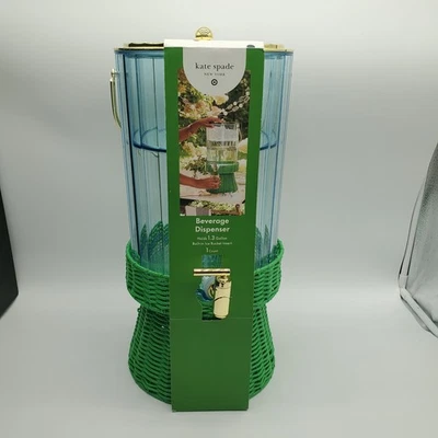 Kate Spade New York Acrylic and Wicker Beverage Dispenser - Image 1 of 4