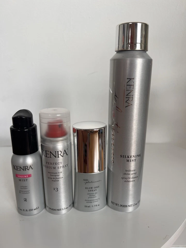 Conjunto Kenra Platinum Silkening Mist + Spray Seco + Volume Mist + Spray Perfeito - Imagem 1 de 2