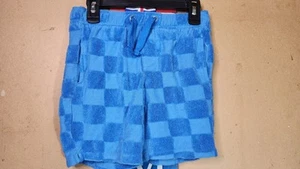 FabKids Boys Blue Terry Checkered Shorts Size 6/7 | Beachy Summer Vibes 🏖️💙 - Picture 1 of 3